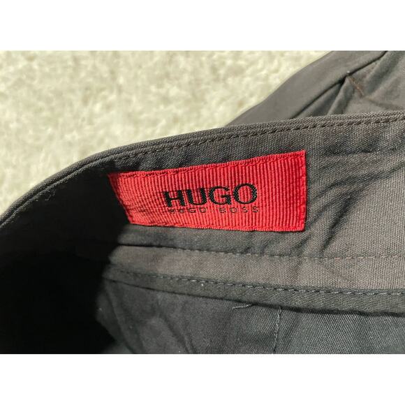 Hugo Hugo Boss Men's Size 32 x 30 Wool blend Straight Cut Leg Dress Pants Black - Picture 9 of 11